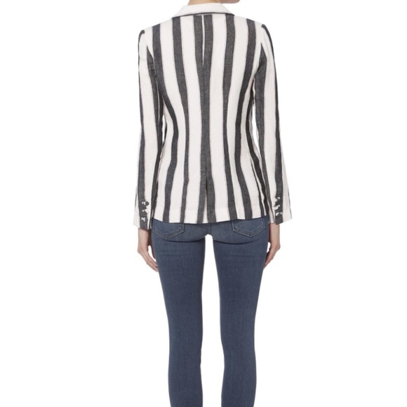 🆕 FRAME Denim Linen Striped Blazer - Picture 5 of 5